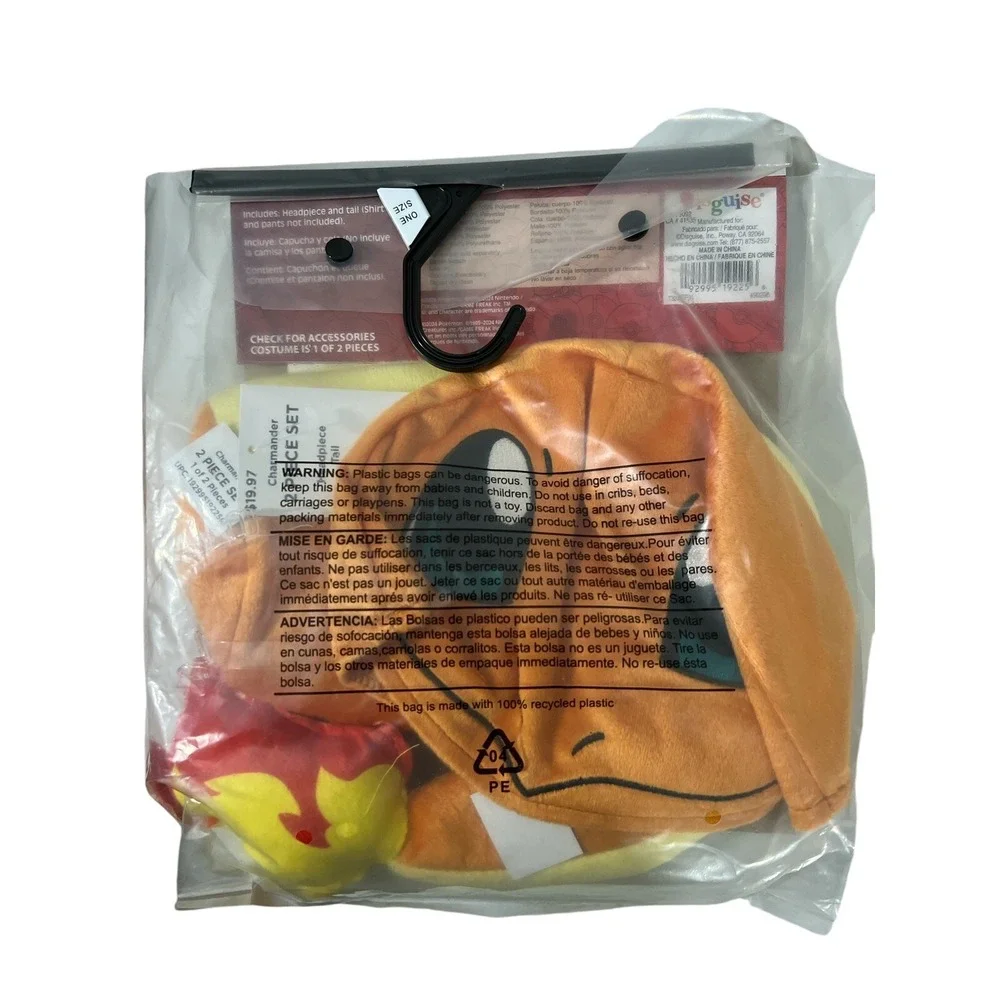 Pokemon Charmander Costume 14+ Fancy Dress Up Halloween Cosplay Kit TAIL + HAT